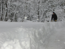 Nathanael shoveling