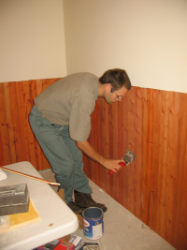 varnishing the wainscot